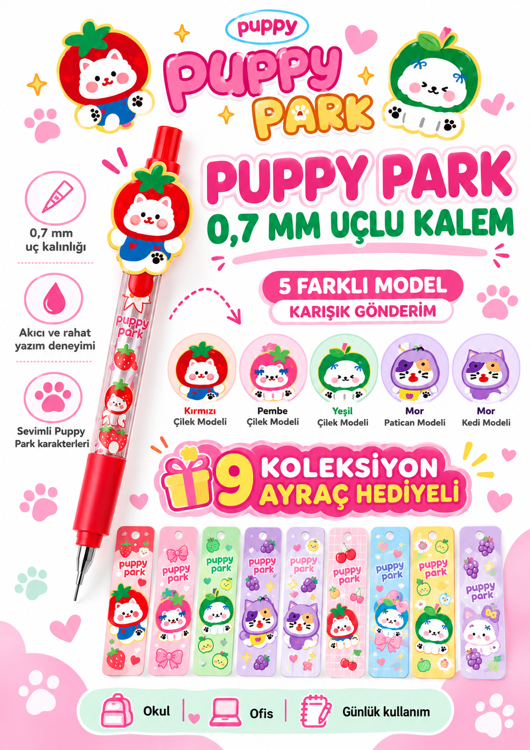 Uçlu Kalem - Puppy Park 0.7 Uçlu Kalem